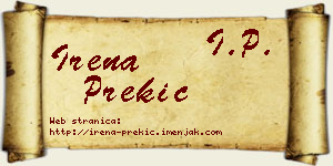 Irena Prekić vizit kartica